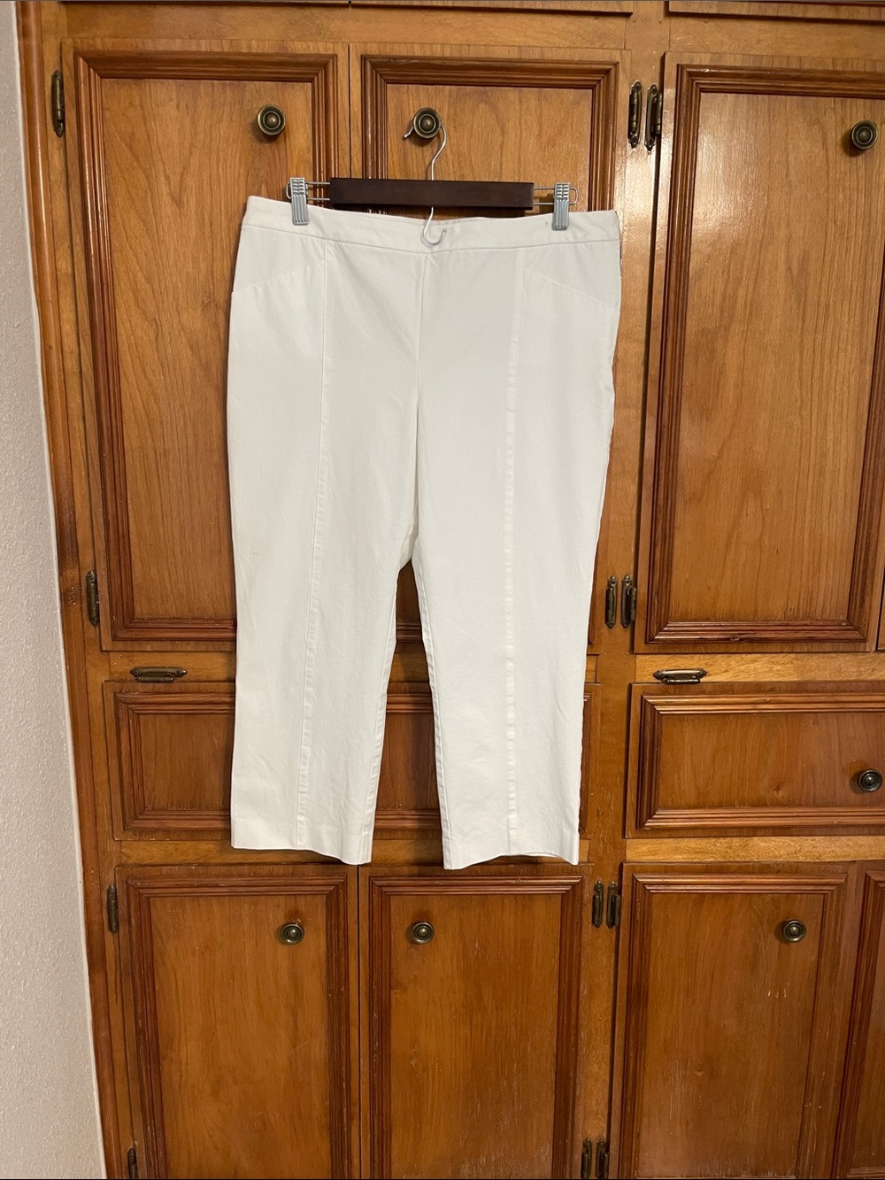 Cropped White Stretch Pants